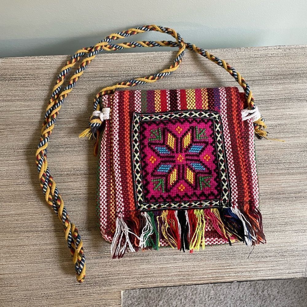 Multicolored Woven Crossbody Bag